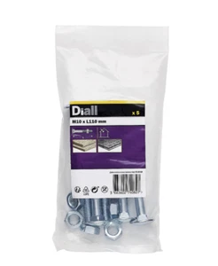 2x Diall M10 Coach Schraube & Mutter (L)110mm, 5er Pack - Bild 1 von 1