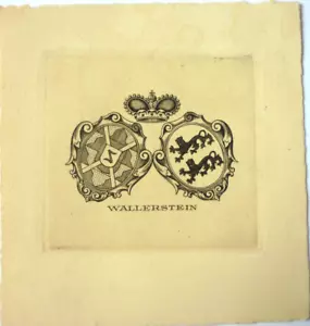 Exlibris, Bookplate "Wallerstein" Jugendstil, Wappen/Adel (3) - Imagen 1 de 1