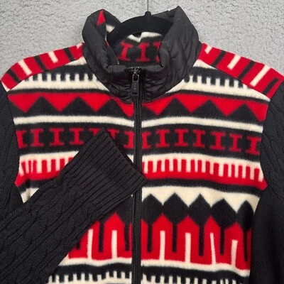 Suéter Lauren Ralph Lauren Mujer L Polar Cable Tejido Cremallera Suroeste Azteca Esquí Foto 1 de 4
