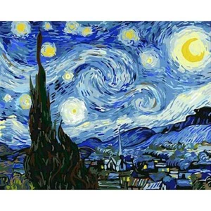 Paint By Numbers Adults kids Van Gogh Starry Sky DIY Painting Kit 40x50CM Canvas - Picture 1 of 10