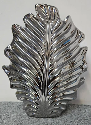 Vase Blatt Monstera silber glänzend 37,5 cm von Gilde Deko chalet Luxus WOW - Bild 1 von 4