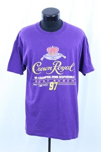 VTG Crown Royal NASCAR Kurt Busch 2005 T Shirt Checkered Flag Sports Racing 97 L - Picture 1 of 11