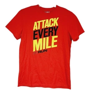 Under Armour T Shirt Size M Mens Orange Loose Heat Gear Adult Logo - Picture 1 of 7