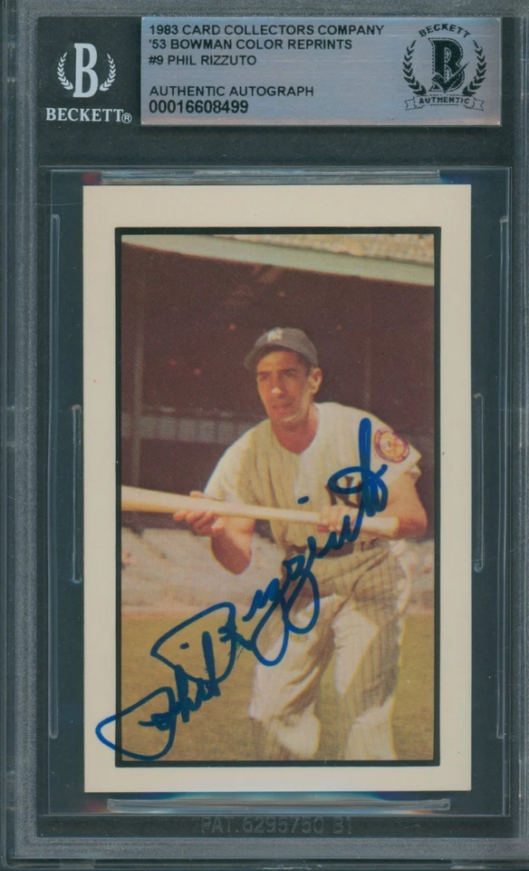 1983 CCC '53 Bowman Color Reprints #9 Phil Rizzuto Beckett Authentic Signed *499 - Image 1 of 1