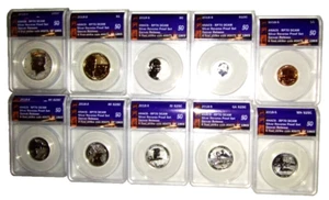 2018 S ANACS SILVER RP 70 DCAM 10 COIN SET DENVER Release First Strike - Picture 1 of 7