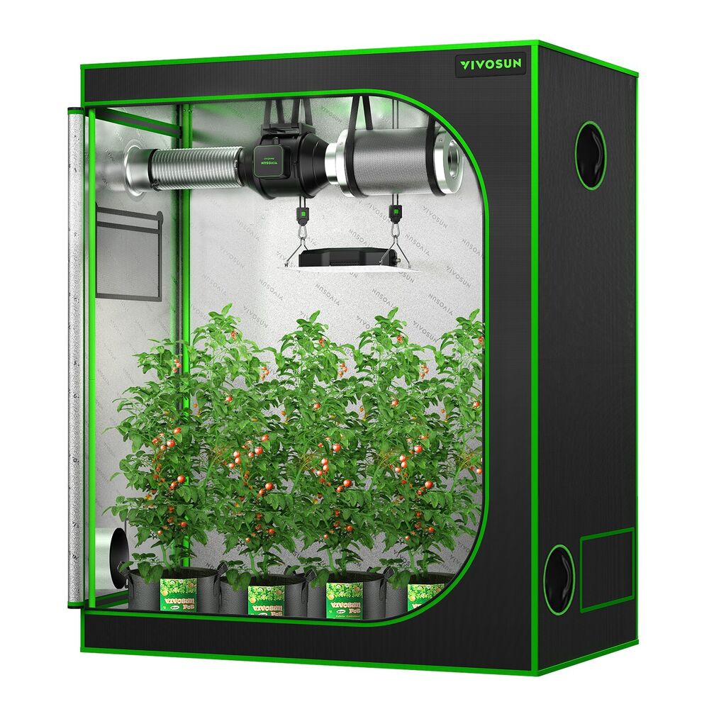 VIVOSUN 48”x24”x60” Indoor Grow Tent Mylar Hydroponics Plants Grow Room Box