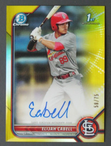 ELIJAH CABELL 1ST #/75 AUTO 2022 BOWMAN CHROME ST. LOUIS CARDINALS CPA-EC MLB