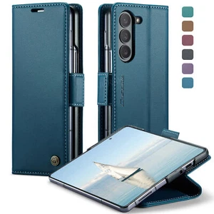 For Samsung Galaxy Z Fold 6 5 4 PU Leather Magnetic Flip Wallet Card Case Cover - Picture 1 of 96