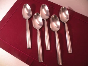Set Of 5 Towle MASON FROST Accent 18/0 Stainless Flatware Soup Spoons 7 3/4" B - Picture 1 of 7