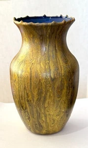 Bonito jarrón dorado y azul de 8", sin marca - Imagen 1 de 5