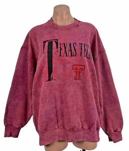 Sudadera de Colección Años 90 Nutmeg Mills Texas Tech Raiders Cuello Redondo XL Lavado Ácido - Imagen 1 de 9