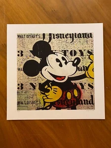 Mickey Mouse in Disneyland 10" x 10" Signed Numbered Art Print Cartoon Character - Picture 1 of 7