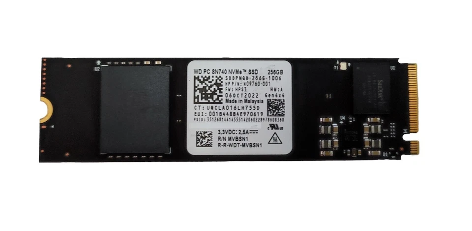 WESTERN DIGITAL SOLID STATE DRIVE SSD 256GB M.2 NVMe PCIe 3.0 SDDPNQD-256G-1006