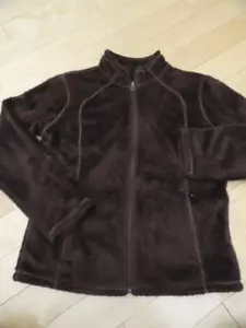 LL Bean Fleece Jacket Full Zip Sz 14-16 Girls Dk. Brown - Picture 1 of 10