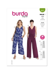 BURDA 5817 MISSES JUMPSUIT OVERALL Sewing Pattern Sizes 10 - 22 AVERAGE - Picture 1 of 10
