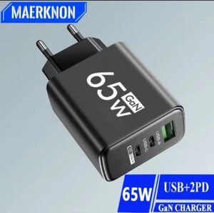 65W USB-C 3-fach Schnellladegerät 2x USB-C 1x USB Charger Mehrfach Stecker - Bild 1 von 2