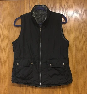 Eden Ruth Damen Wende Sherpa Weste gesteppt schwarz grau Größe S - Bild 1 von 9