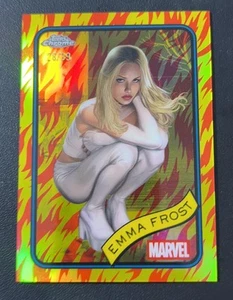 2025 Topps Chrome Marvel Comics Emma Frost #147 Human Torch Red&Orange /39 - Picture 1 of 3