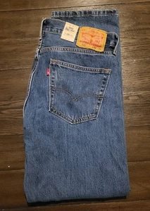 Pantalones de mezclilla Levi's 505 para hombre talla 34x29 azul 5 bolsillos lavado medio regular pierna recta - Imagen 1 de 8
