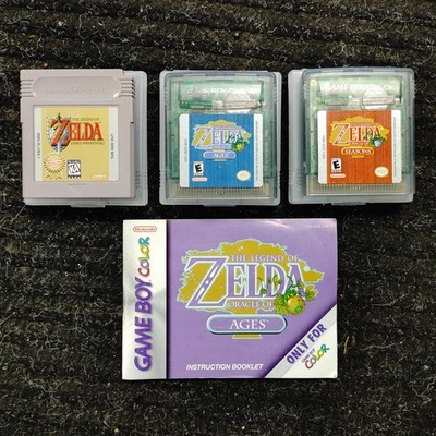 Gameboy Legend of Zelda 3 Games - Links Awakening, Ages & Seasons *TESTED - Image 1 of 4