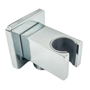 Codo de salida de pared de ducha cromado con conector de manguera 1/2 y soporte - Imagen 1 de 6
