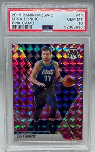 LUKA DONCIC 2019-20 Mosaic Camo Pink Mosaic Prizm #44 PSA 10 GEM MINT - Picture 1 of 6