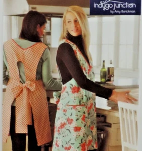 Indygo Junction #IJ963 Full Tie Back Amy Barickman V-Neck Apron Pattern Uncut - Picture 1 of 4