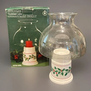 "De colección Himark Navidad Huracán Vela Lámpara Navidad Acebo 10"" En Caja Sin Vela" - Imagen 1 de 13