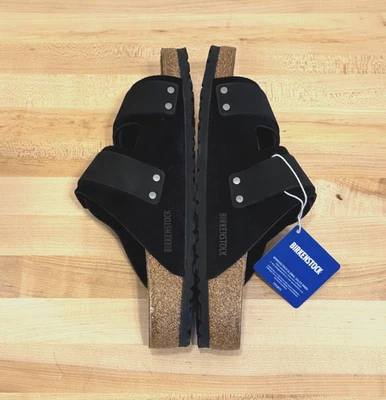 $150 Sandalias Birkenstock Uji EU 43 Para hombres Talla 10-10.5 Cuero Nobuck Negro NUEVAS⭐️ Foto 1 de 4