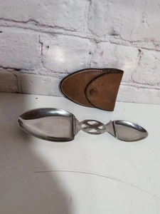 Vintage Folding Chrome Plated Medicine Tasting Spoon & Case Made in England - Picture 1 of 13