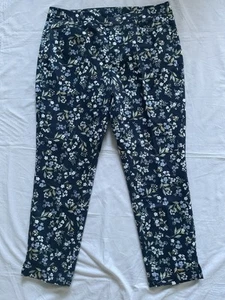 „Yessica“ Geblümte, blaue, lange Sommerhose in Gr. 40 - Bild 1 von 12