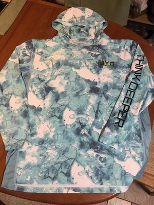 JYG Pro Fishing Hooded Long-Sleeve Shirt w/Facemask Blue XXL 2XL - Image 1 of 4