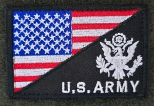 US ARMY EAGLE LOGO AMERICAN FLAG FULL COLOR TACTICAL MILITARY HOOK MORALE PATCH - Picture 1 of 4