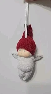 Department 56 Snow Baby Angel Red Hat "Always Believe " Ornament - Picture 1 of 4