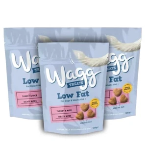 Wagg Low Fat Meaty Bites with Turkey & Rice 125g x 3 NEXT DAY DELIVERY - Picture 1 of 1