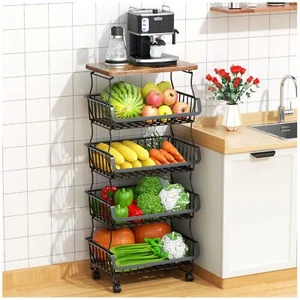 Fruit Vegetable Basket For Kitchen 5 Tier Stackable Fruit Vegetable Storage Bask - Picture 1 of 7