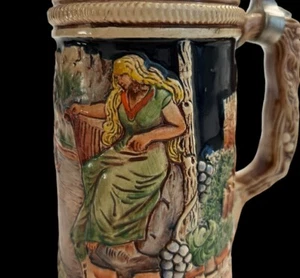 "Tapa de peltre alemana Stein Loreley mitología nórdica 8,75""" - Imagen 1 de 14