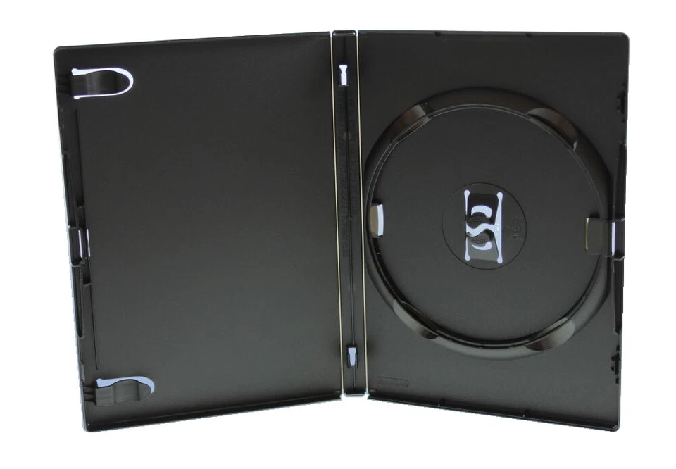 100 Amaray DVD Hüllen 1er Box 14 mm für je 1 BD / CD / DVD schwarz