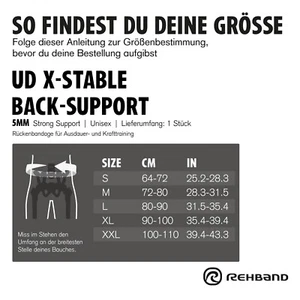 Rehband Back Brace Neoprene Back Support Stabilized Lumbar Spine - Picture 1 of 6