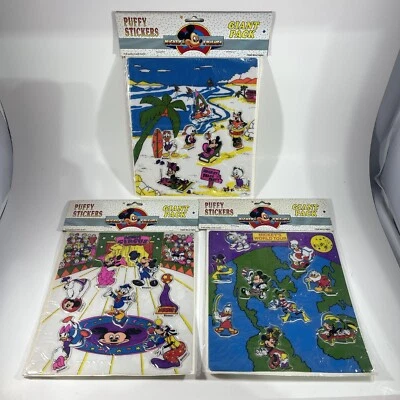 Vintage Disney Mickey Mouse Puffy Stickers Mickey & Friends NOS Lot Of 3 - Image 1 of 4