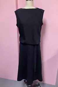 Abito vintage anni 60 70 Butte Knit maglia nera scollo a barca M Blouson - Foto 1 di 6