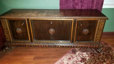 Antiguo gabinete renacentista con extras. Alrededor de 1890 ¡HERMOSO! ¡ÚNICO! Espejo Inc. Foto 1 de 4