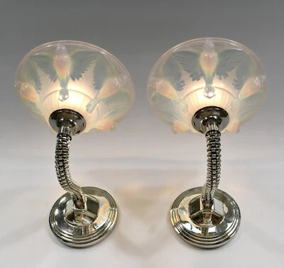 БОРИС ЛАКРУА пара французских опалесцирующих настенных бра 1930-х годов... ар-деко Франция - Изображение 1 из 4