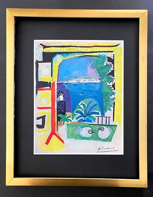 PABLO PICASSO VINTAGE 1969 | FIRMADO | PLACA DE COLOR CON PUNTA A MANO ENMARCADA Foto 1 de 3