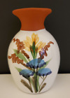 Emerson Creek Pottery Vase Hand Painted Floral Made In Bedford Va 1992 Vintage