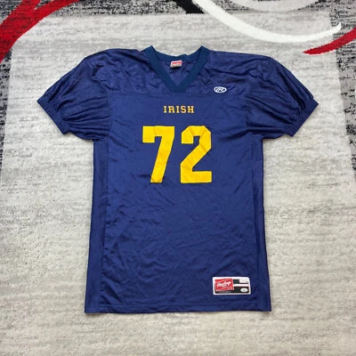 Camiseta deportiva de colección Rawling Notre Dame Ambrus corte profesional usada emitida grande azul NCAA 72 Foto 1 de 4