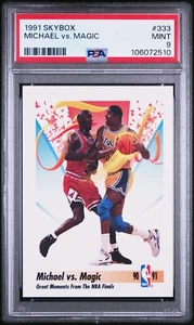 Tarjeta de baloncesto Skybox Michael Jordan vs Magic Johnson #333 1991 NBA como nueva - Imagen 1 de 4
