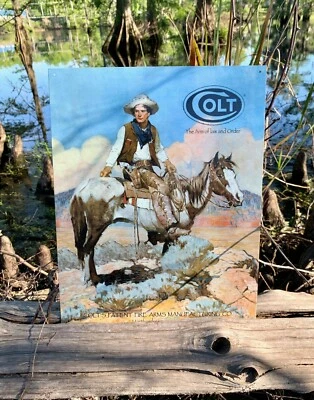 COLT  Tex and Patches TIN SIGN USA MADE cowboy art man cave garage wall USA - Image 1 of 4