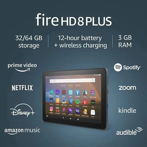 Amazon Fire HD 8 Plus 32GB, Wi-Fi, 8in - Slate latest model (2020 release) - Picture 1 of 3