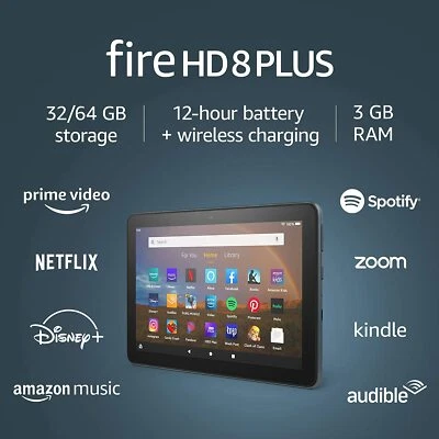 Amazon Fire HD 8 Plus 32GB, Wi-Fi, 8in - Slate latest model (2020 release) - Image 1 of 3